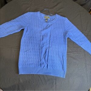 Karen Scott Vibrant Blue Cable Knit Sweater
